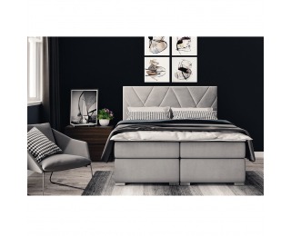 Čalúnená manželská posteľ s matracom Ora 160x200 cm - sivá