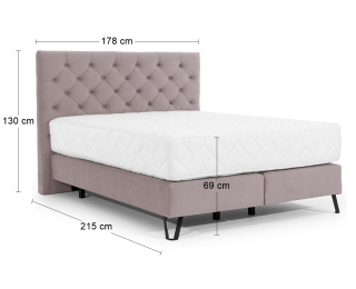Čalúnená manželská posteľ Canara 160 - svetloružová