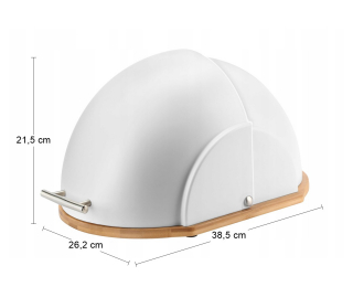 Chlebník s bambusovou podstavou Capturre - biela / bambus