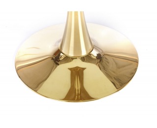 Okrúhly jedálenský stôl Casemiro - biely mramor / zlatá