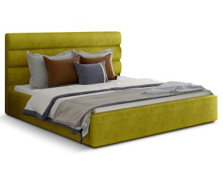 Čalúnená manželská posteľ s roštom Casos 160 - žltá