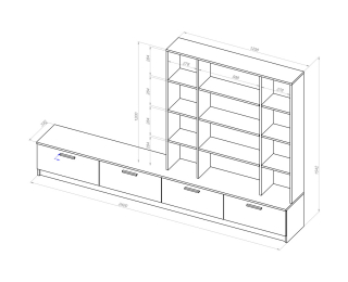 Obývacia stena Cedri - dub klondike