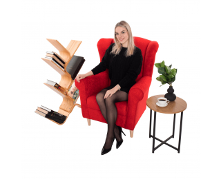 Kreslo (ušiak) Charlot - červená