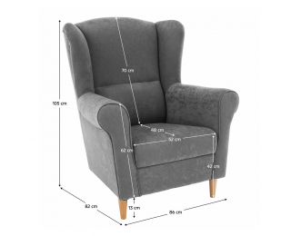 Kreslo (ušiak) Charlot - sivá