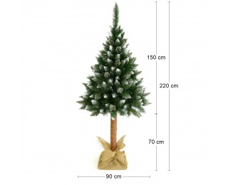 Vianočný stromček na pni Christee 5 220 cm - zelená / biela Vianočný stromček na pni Christee 5 220 cm - zelená / biela