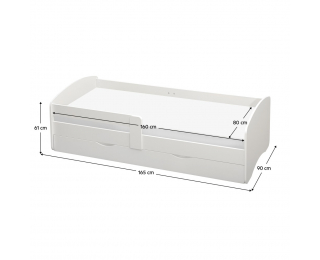 Jednolôžková posteľ s roštom a úložným priestorom Cocolino 80x160 cm - biela