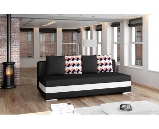 Rozkladacia pohovka s úložným priestorom Copparo - čierna / biela / vzor Rozkladacia pohovka s úložným priestorom Copparo - čierna / biela / vzor