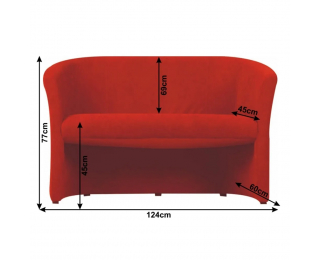Konferenčné dvojkreslo Cuba - červená látka