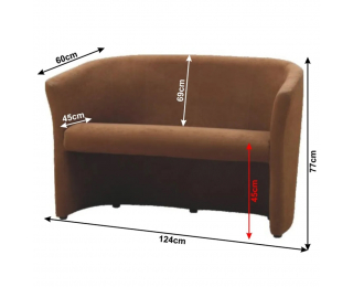 Konferenčné dvojkreslo Cuba - hnedá látka