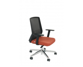 Kancelárska stolička s podrúčkami Cupra BS - tehlová / čierna / chróm