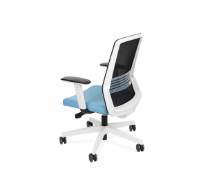Kancelárska stolička s podrúčkami Cupra WS - svetlomodrá / čierna / biela