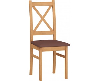 Jedálenská stolička D - jelša / hnedá ekokoža