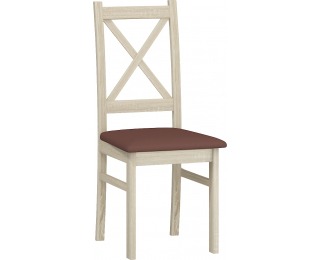 Jedálenská stolička D - sonoma svetlá / hnedá ekokoža