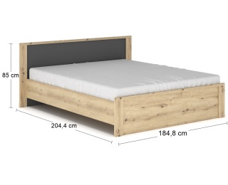 Manželská posteľ s roštom Daicos LB-160 160x200 cm - dub artisan / sivá