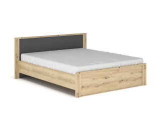 Manželská posteľ s roštom Daicos LB-160 160x200 cm - dub artisan / sivá