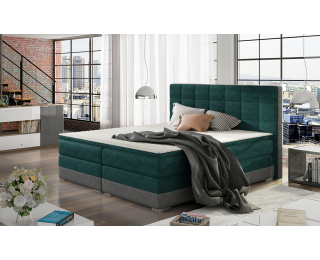 Čalúnená manželská posteľ s úložným priestorom Dalino 180 - svetlomodrá / sivá