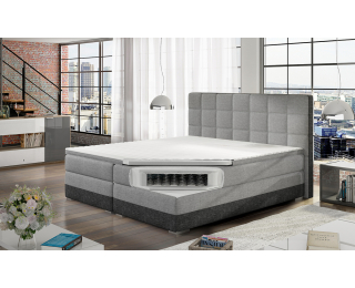 Čalúnená manželská posteľ s úložným priestorom Dalino 140 - bordová / čierna