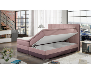 Čalúnená manželská posteľ s úložným priestorom Dalino 140 - ružová / fialová