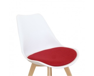 Jedálenská stolička Damara - biela / červená / buk