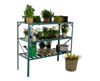 Hliníkový regál do skleníka Darzin Typ 3 - zelená