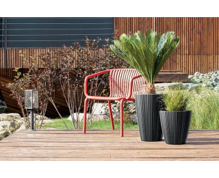 Plastový kvetináč DBOR350419U 34,9 cm - tmavosivá