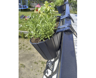 Plastový balkónový kvetináč DDECZ400 38,3 cm - antracit