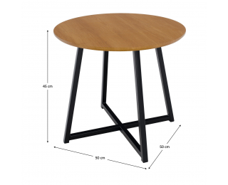 Okrúhly príručný stolík Delik - dub / čierna
