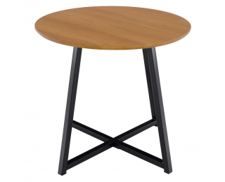 Okrúhly príručný stolík Delik - dub / čierna