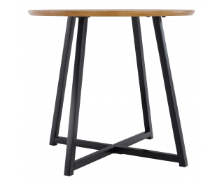 Okrúhly príručný stolík Delik - dub / čierna