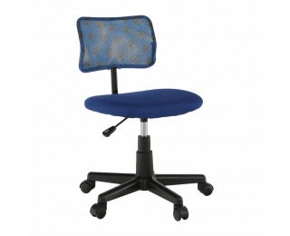 Detská stolička na kolieskach Percy - modrá / vzor / čierna