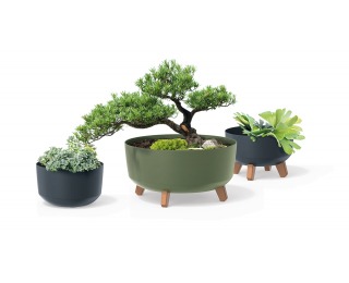 Plastový kvetináč na nožičkách DGRL300 29 cm - svetlosivá