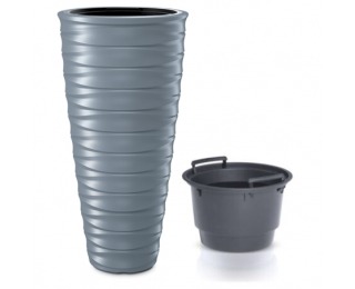 Vysoký plastový kvetináč DHFE400 38,3 cm - svetlosivá Vysoký plastový kvetináč DHFE400 38,3 cm - svetlosivá