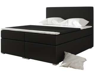 Čalúnená manželská posteľ s úložným priestorom Diana 140 - čierna (Soft 11)