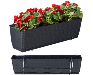 Plastový balkónový kvetináč DRL600PW 59 cm - antracit