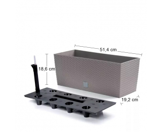 Samozavlažovací plastový kvetináč DRTC500 50 cm - mocca