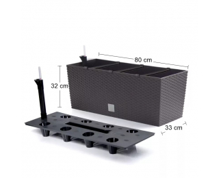 Samozavlažovací plastový kvetináč DRTC800 80 cm - hnedá