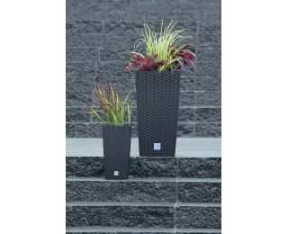 Vysoký plastový kvetináč DRTS400 40 cm - biela