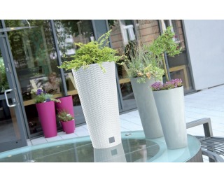 Plastový kvetináč DRTUS250 25 cm - biela