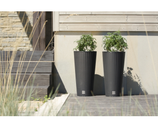 Plastový kvetináč DRTUS300 30 cm - antracit