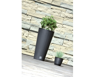 Vysoký plastový kvetináč DRTUS400 40 cm - biela