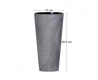 Plastový kvetináč DTUS150E 15 cm - tmavosivá