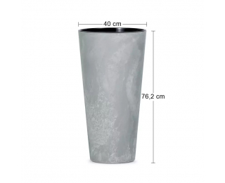 Vysoký plastový kvetináč DTUS400E 40 cm - sivý betón