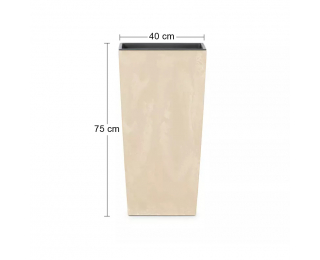 Vysoký plastový kvetináč DURS400E 40 cm - slonovinová