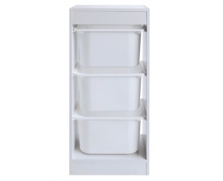 Regál s úložnými boxmi Duvan - biela