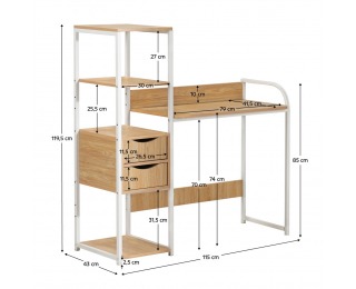 Univerzálny PC stôl Elgio - dub / biela