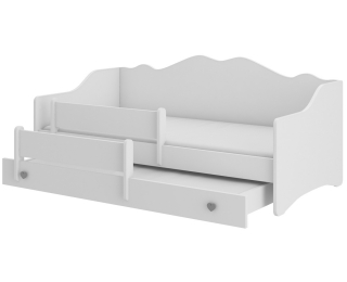Detská posteľ s prístelkou a matracmi Elisa II 80x160 cm - biela / sivá