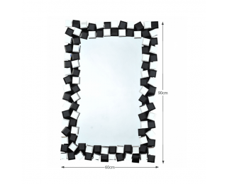 Zrkadlo na stenu Elison Typ 8 - čierna / biela