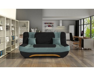 Rozkladacia pohovka s úložným priestorom Ella II - čierna / mentolová