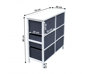 Komoda s látkovými boxami Emone Typ 2 - biela / sivá