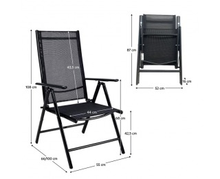 Skladacia stolička Enea - čierna